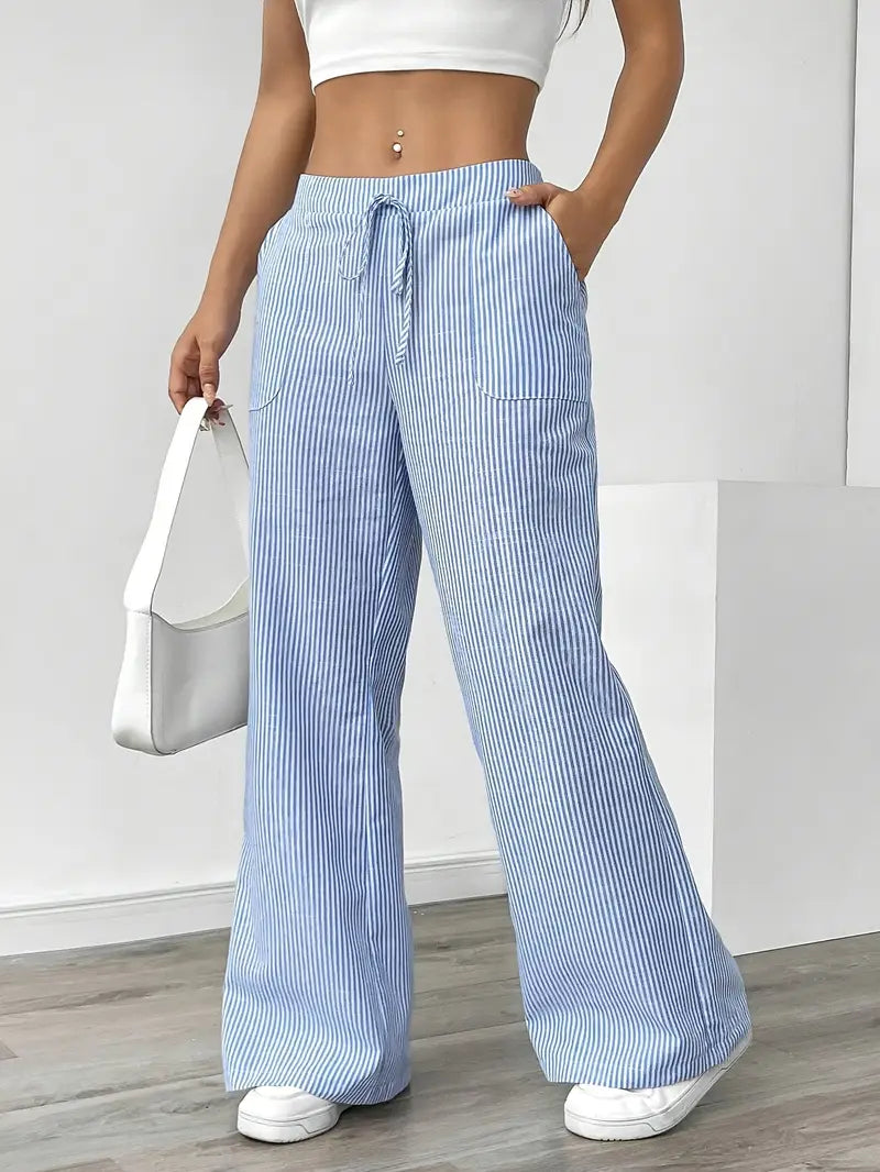 Alina™ | Elegant Striped Trousers with Pockets