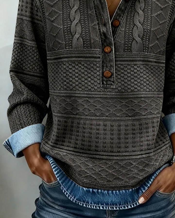 Margaret - Relaxed Half Button Jumper