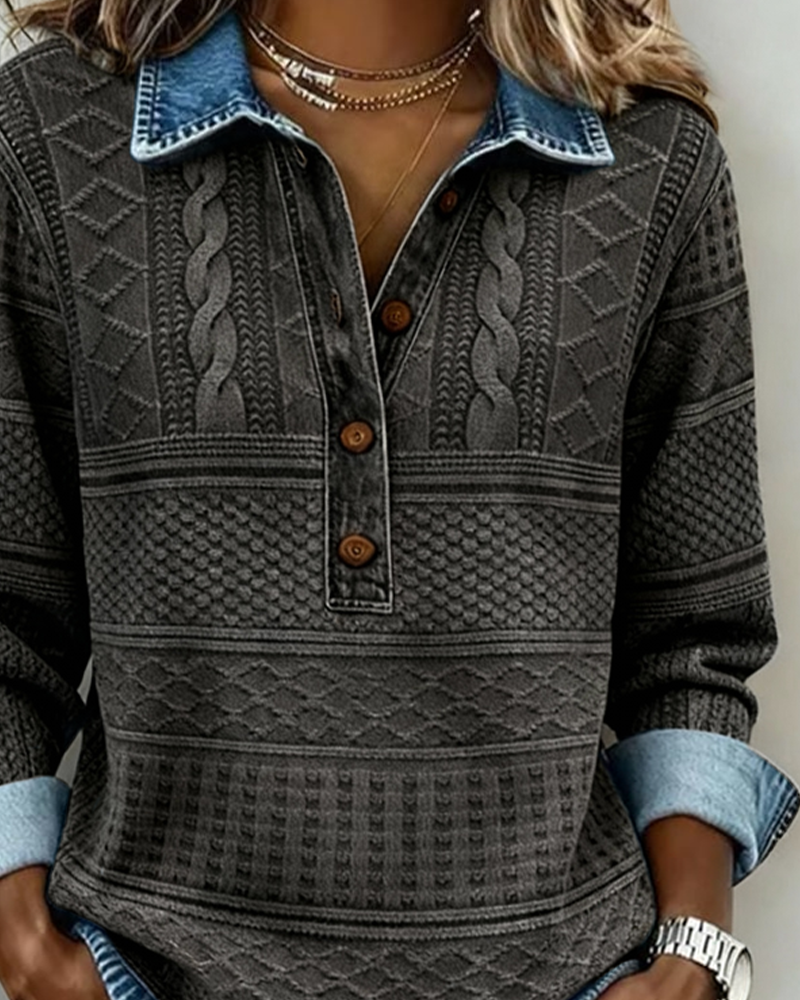 Margaret - Relaxed Half Button Jumper