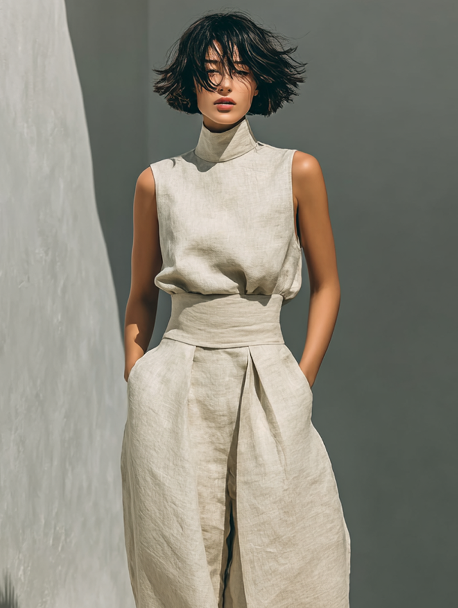 Venancia™ | Minimalist Top and Wide-Leg Pants Set