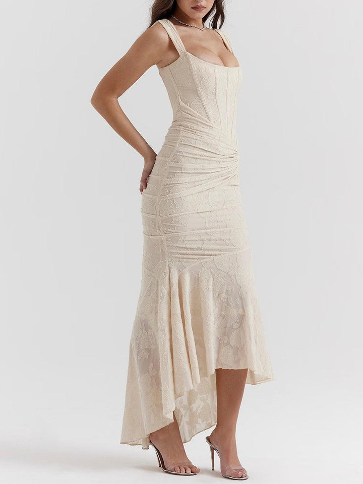 ELVENA™ | Lace Fishtail Midi Dress