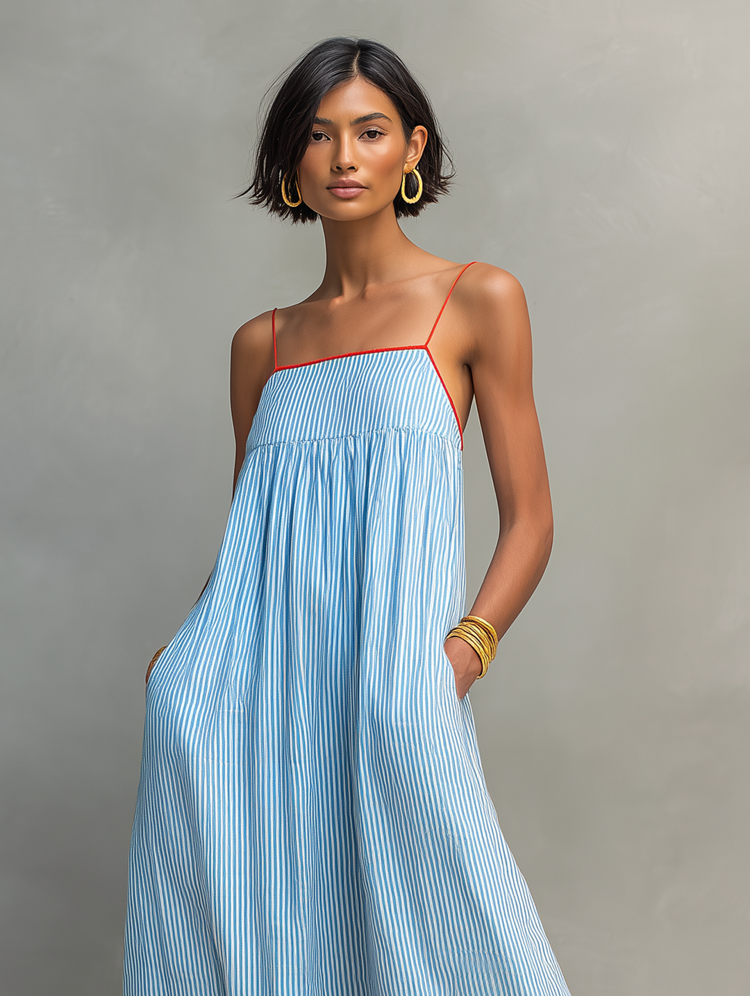 ELVENA™ | Striped Maxi Dress