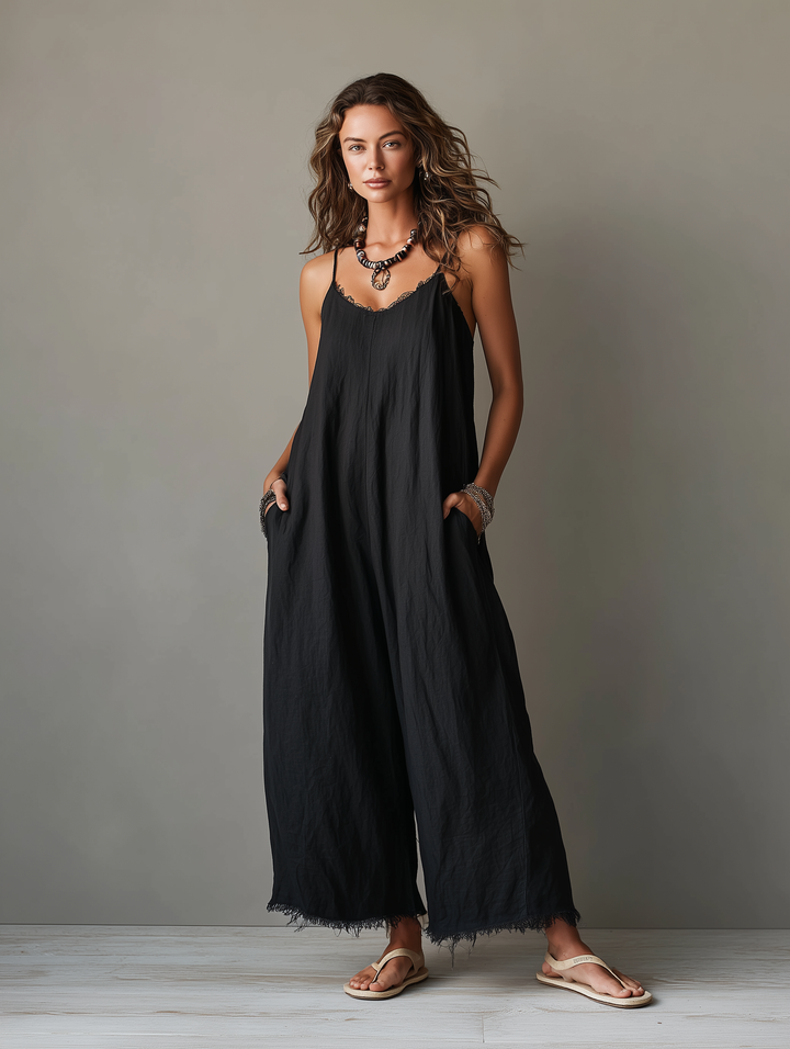 Léa - Minimalist linen jumpsuit for women