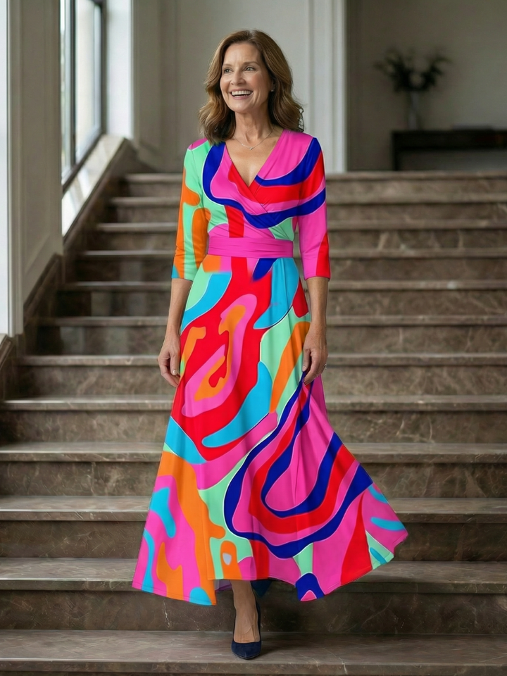 ELVENA™ | Floral Wrap Maxi Dress