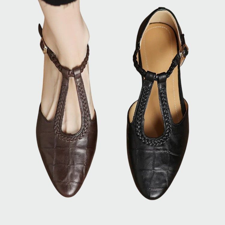 Olivia - Pointed T-Bar Mary Jane Shoes