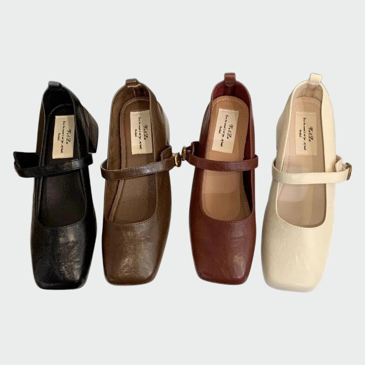 Olivia – Square Tip High Heeled Mary Jane Shoes