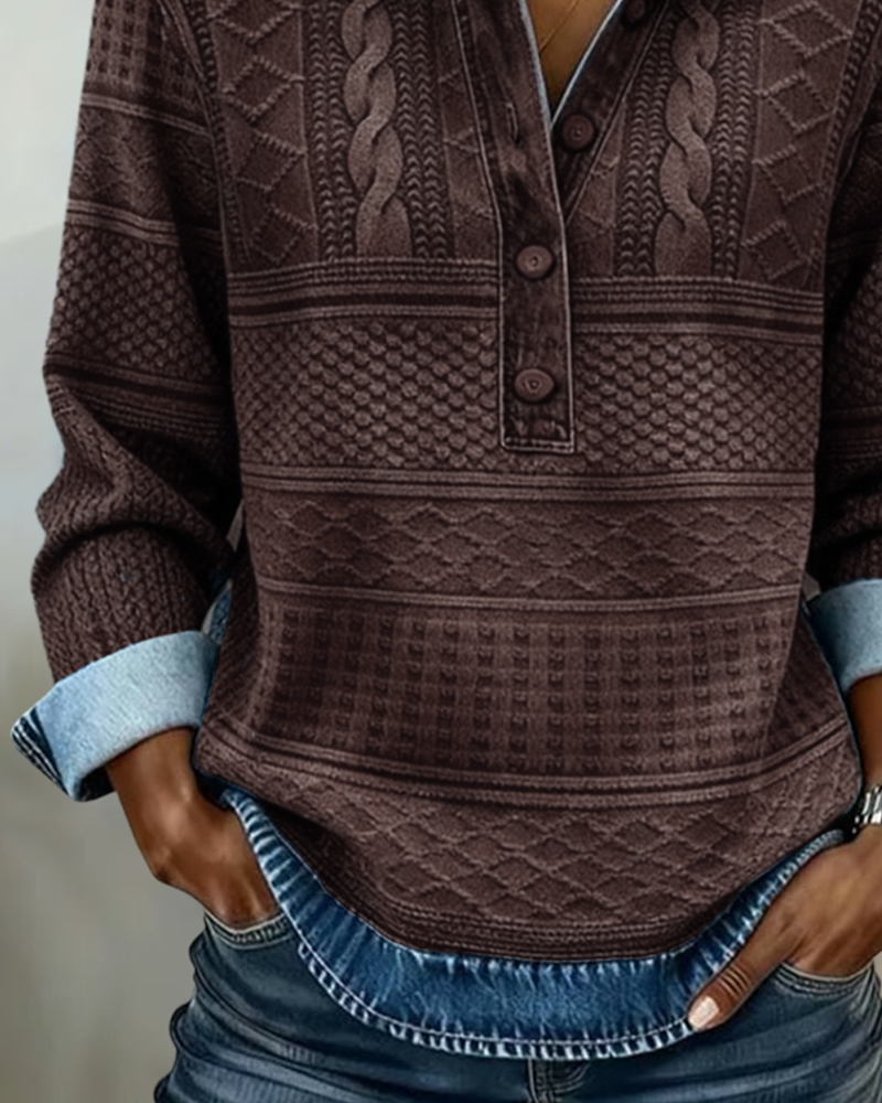 Margaret - Relaxed Half Button Jumper