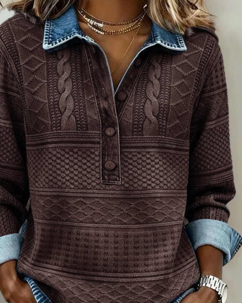 Margaret - Relaxed Half Button Jumper