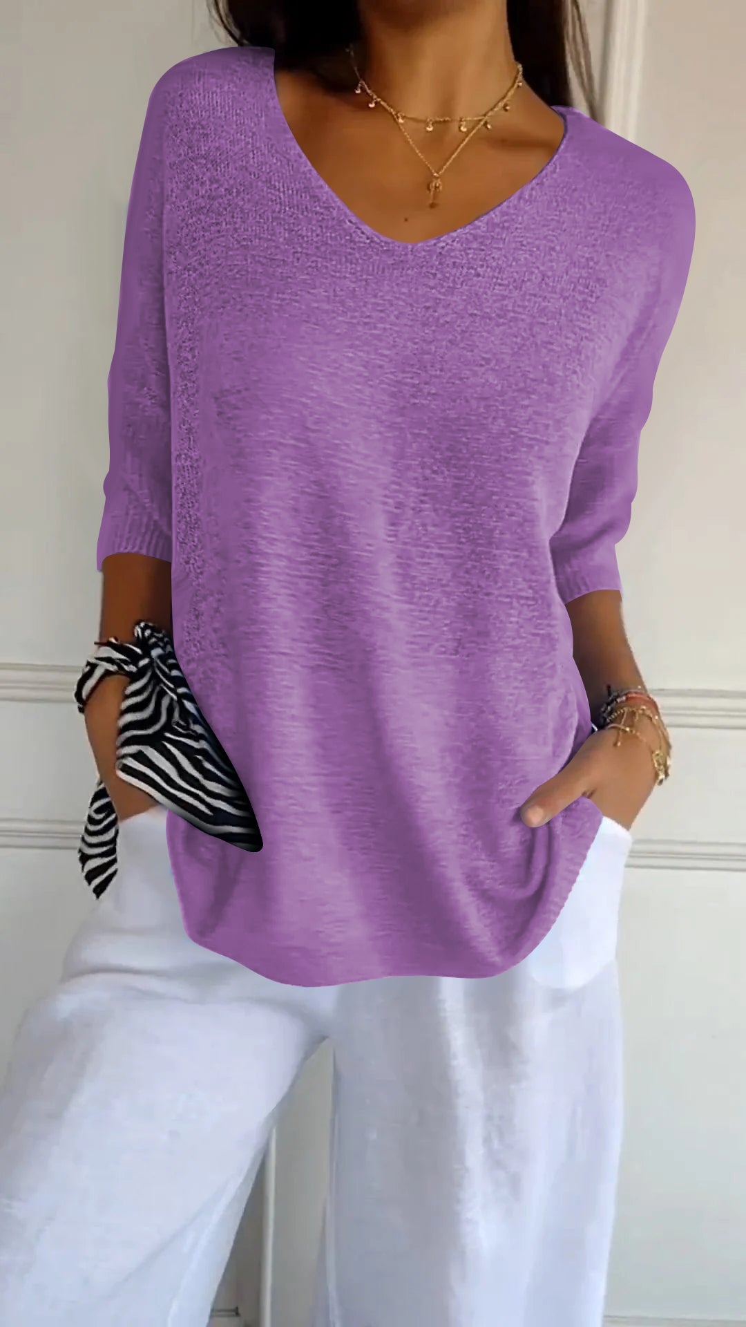 Anna - Knitted top with V-neck