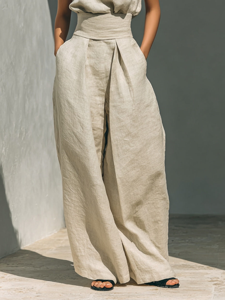 Venancia™ | Minimalist Top and Wide-Leg Pants Set