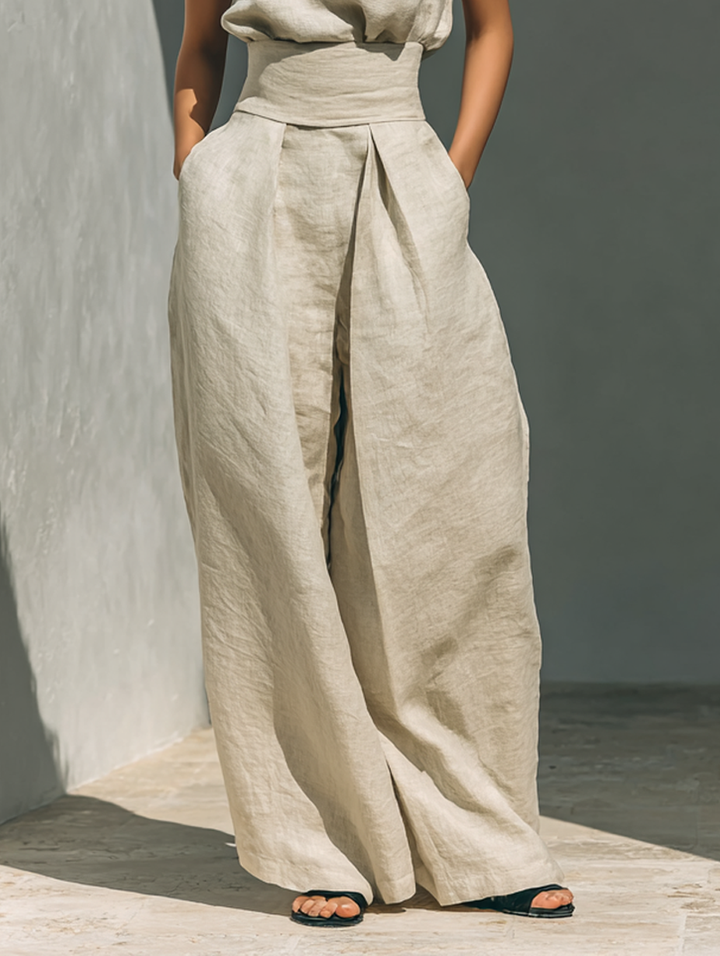 Venancia™ | Minimalist Top and Wide-Leg Pants Set