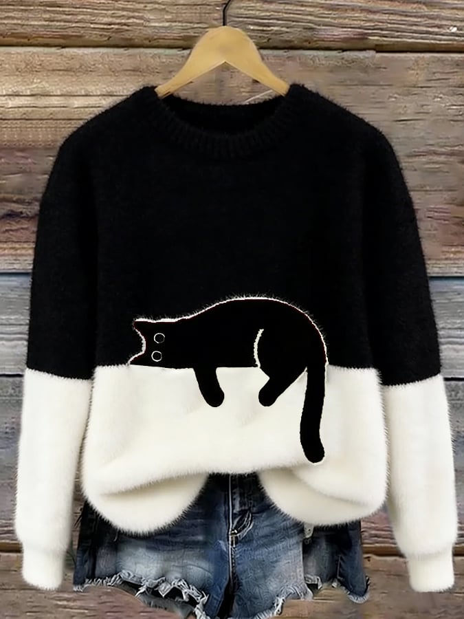 Sophia - Women’s sweatshirt with cat print