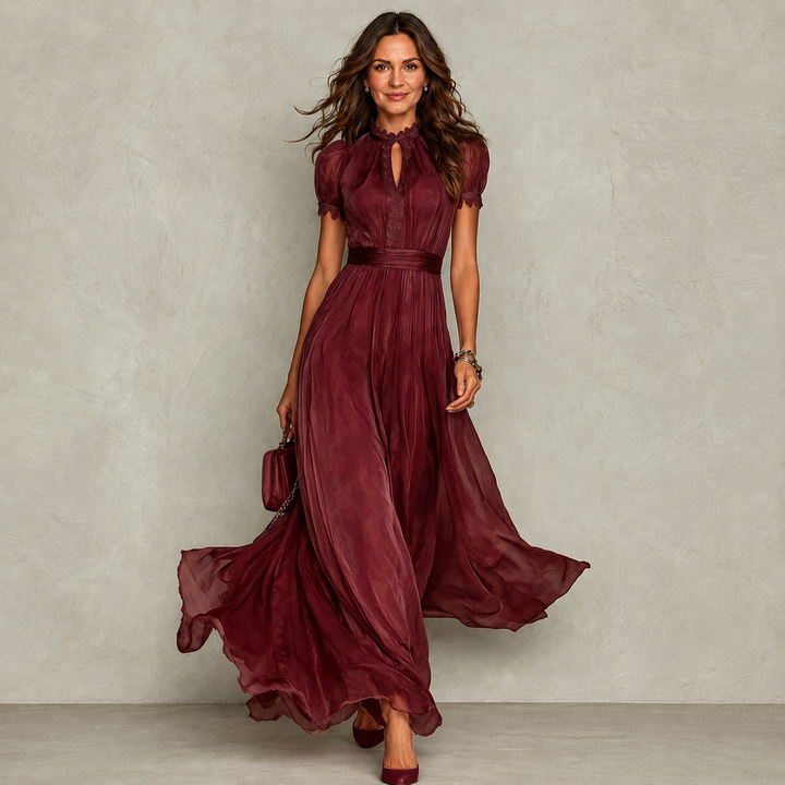 Zoey | Ruffle Neck Pleated