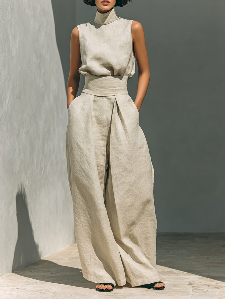 Venancia™ | Minimalist Top and Wide-Leg Pants Set