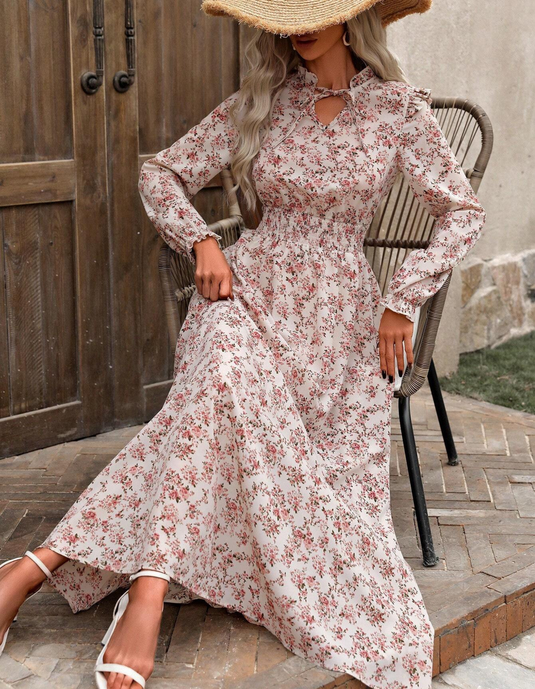 ELVENA™ | Romantic Long-Sleeve Maxi Dress