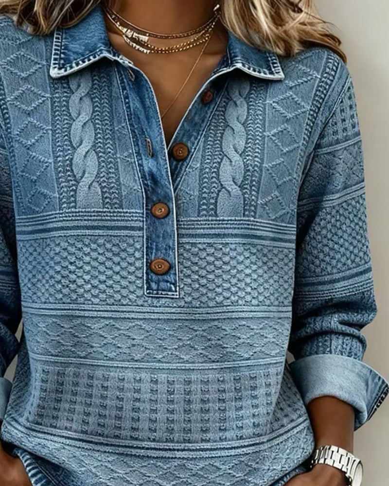 Margaret - Relaxed Half Button Jumper
