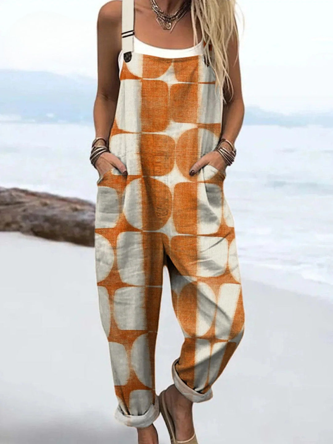 Ronja™ | Retro Rust-Coloured Dungarees