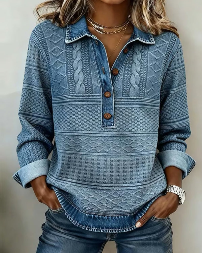 Margaret - Relaxed Half Button Jumper