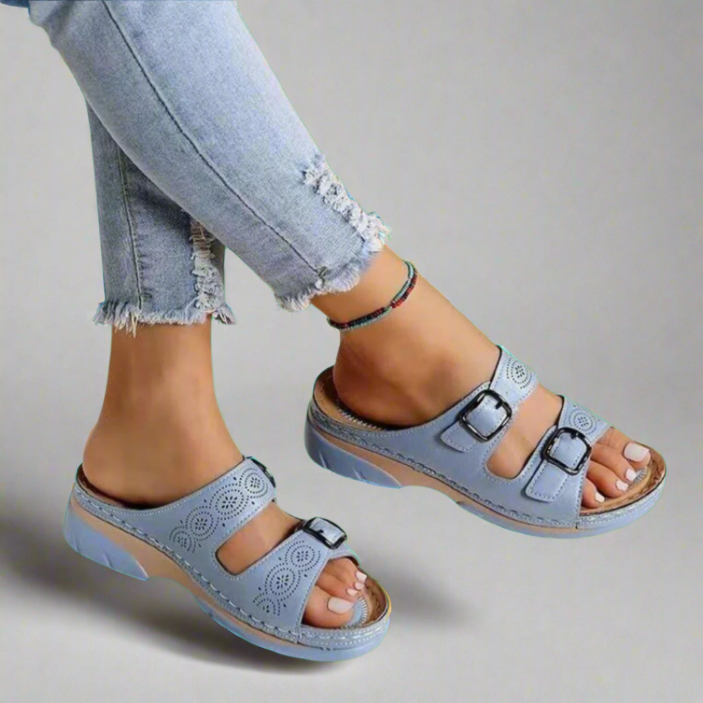 Dorothee | Wedge Sandals with Double Strap – Comfortable and Stylish