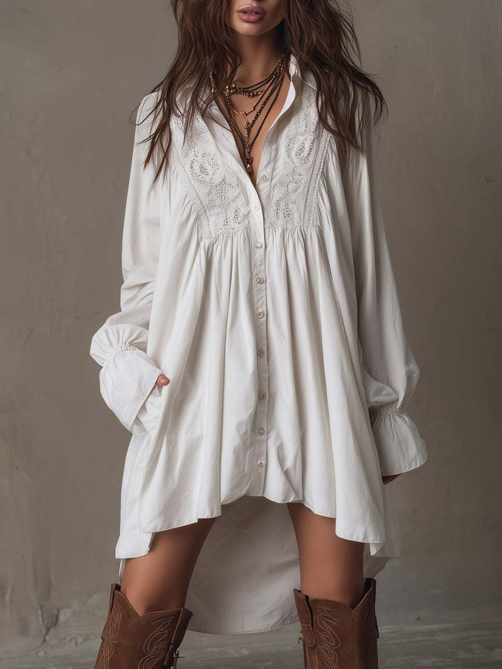 Anastasia™ | Lace Shirt Mini Dress