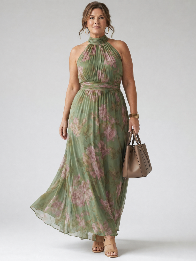 gracelyn halter midi dress Lady Black Tie - Gracelyn Gown - Chiffon Halter Dress