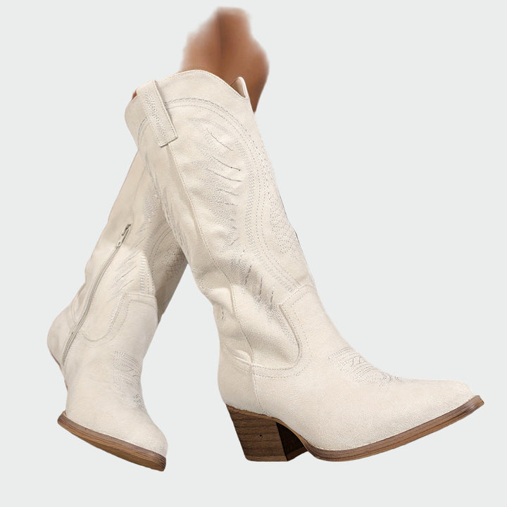 Stylish Embroidered Western Ankle Boots