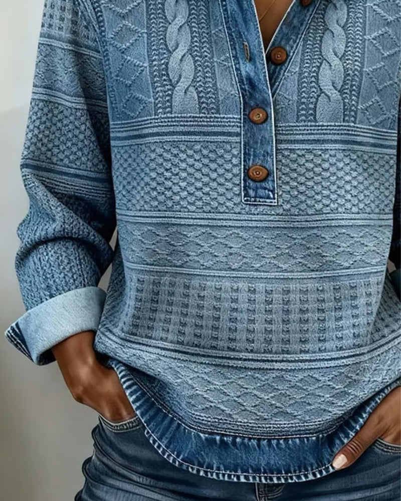 Margaret - Relaxed Half Button Jumper