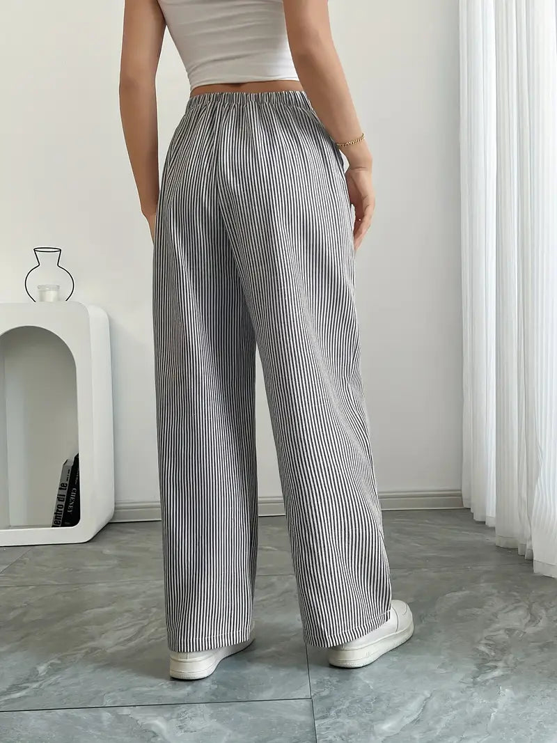 Alina™ | Elegant Striped Trousers with Pockets