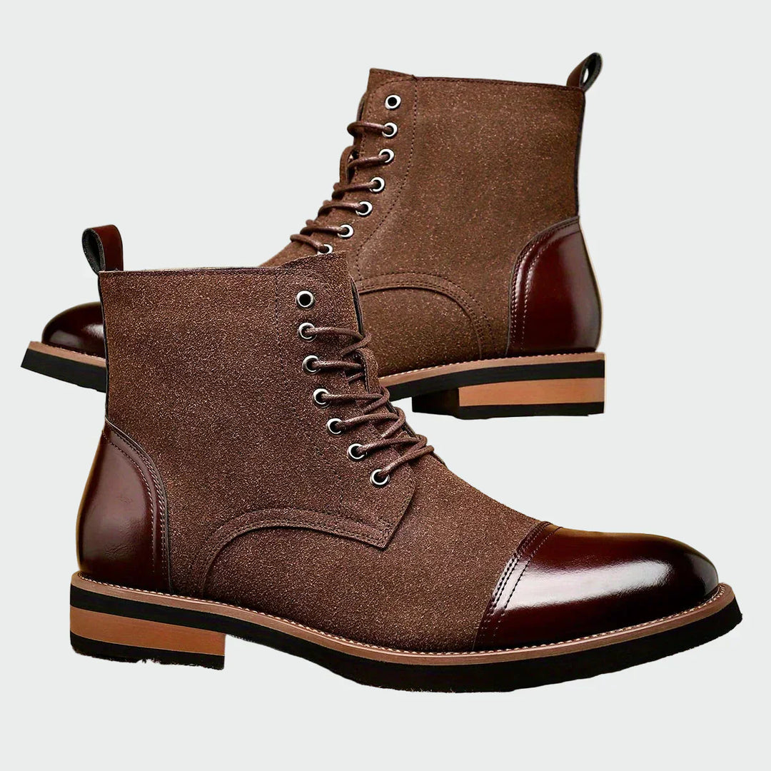 Leather Oxford Ankle Boots