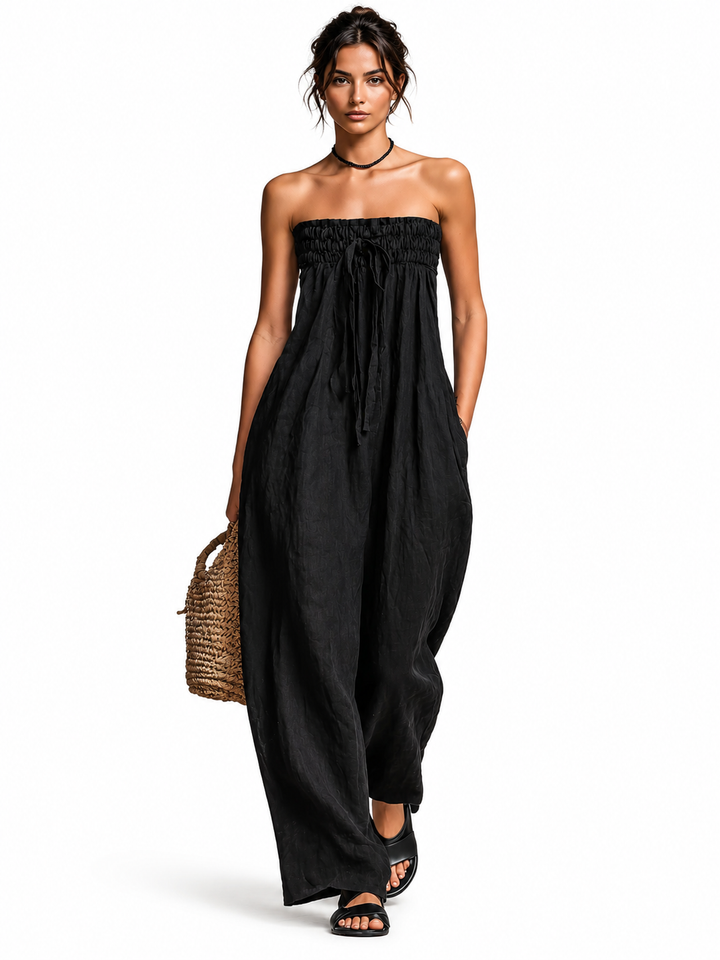 Nina | Elegant strapless romper