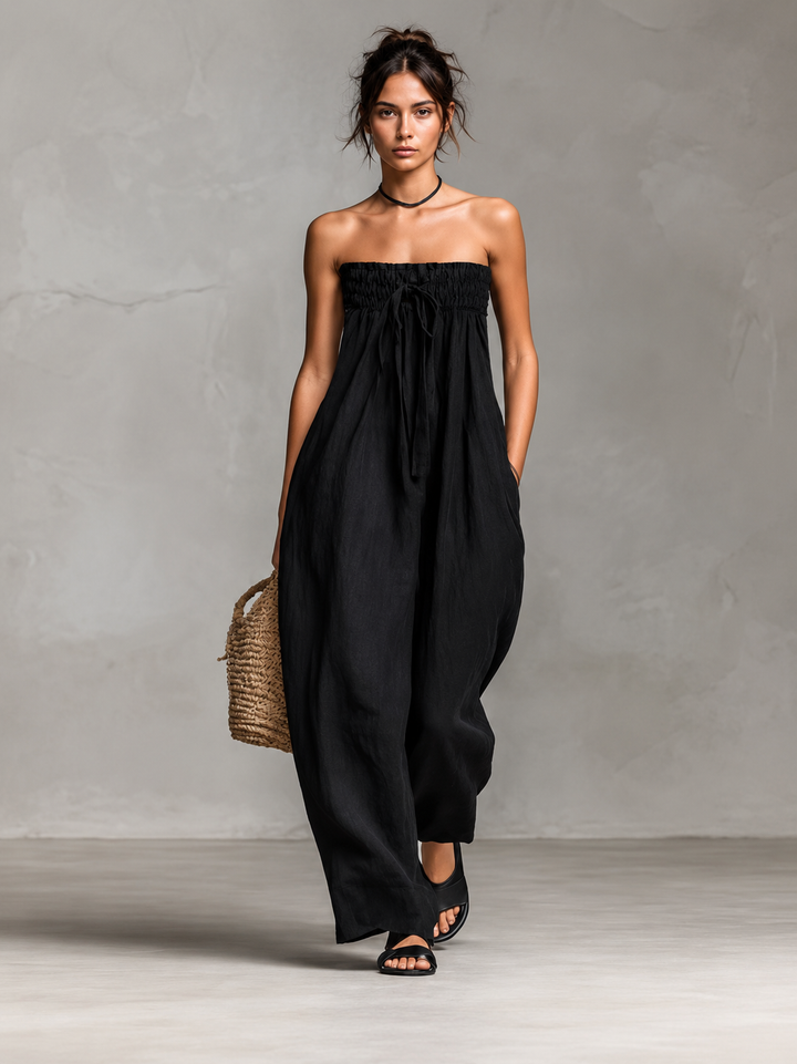 Nina | Elegant strapless romper