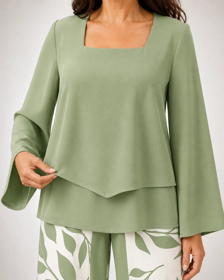 Esperanza™ | Green Set with Leaf-Print Pants