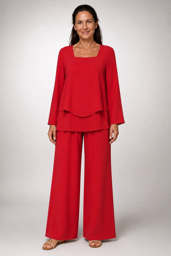 Marcelina™ | Red Square-Neck Set