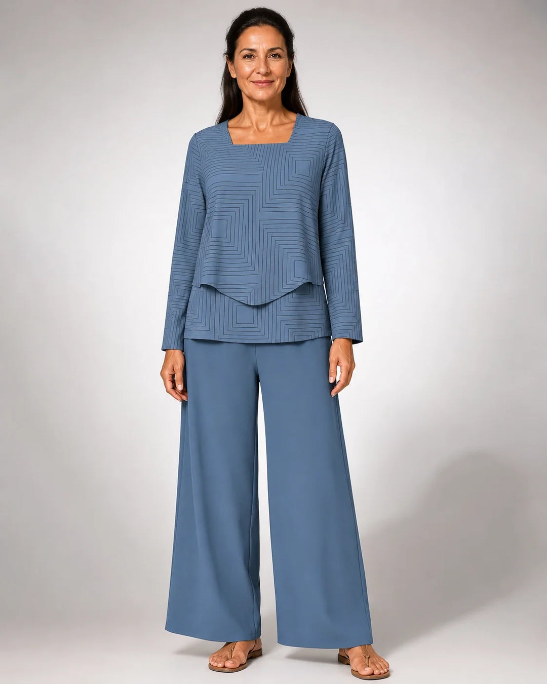 Celestina™ | Blue Square-Neck Set