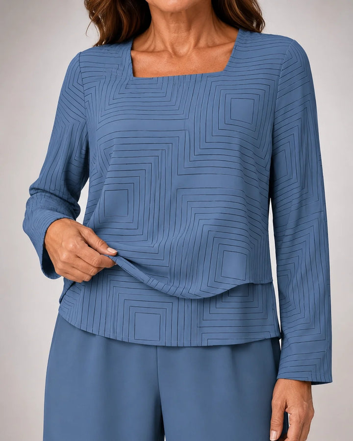 Celestina™ | Blue Square-Neck Set