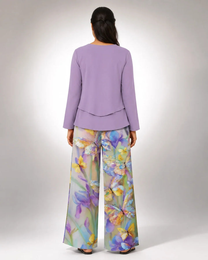 Otilia™ | Lilac Set with Floral Pants