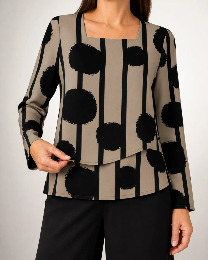 Leocadia™ | Polka Dot Set with Black Pants