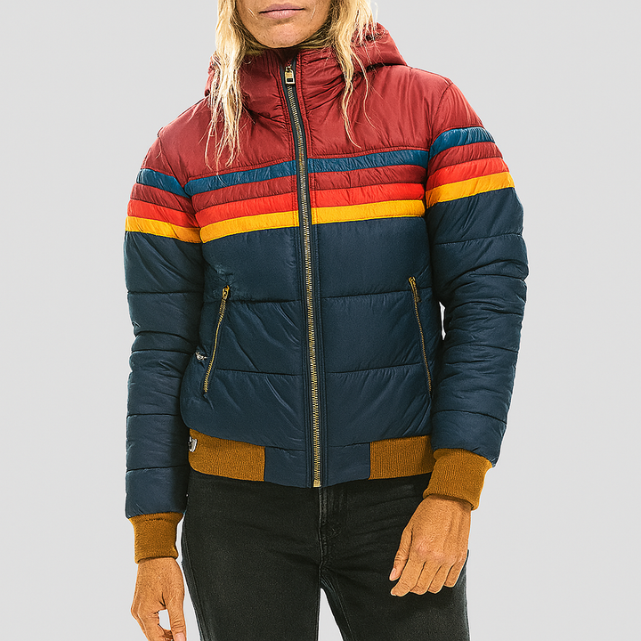 Isabella Women's retro parka with faux fur hood