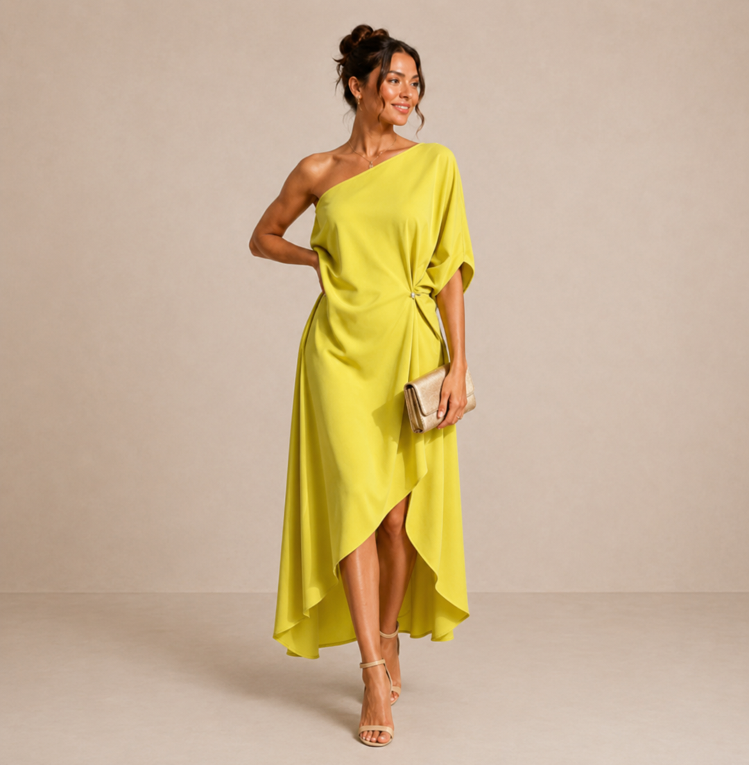 ELVENA™ | Square Neck Midi Dress