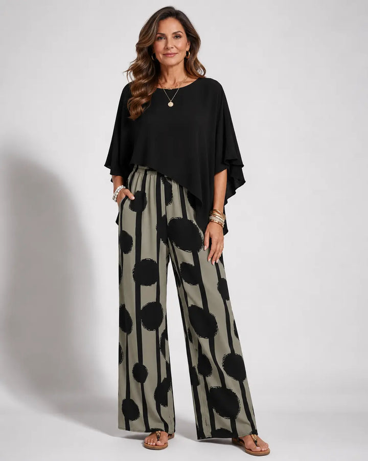 Valeriana™ | Asymmetric Top and Boho Pants Set