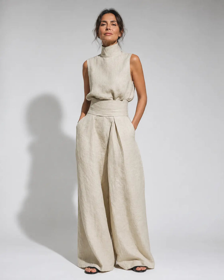 Venancia™ | Minimalist Top and Wide-Leg Pants Set