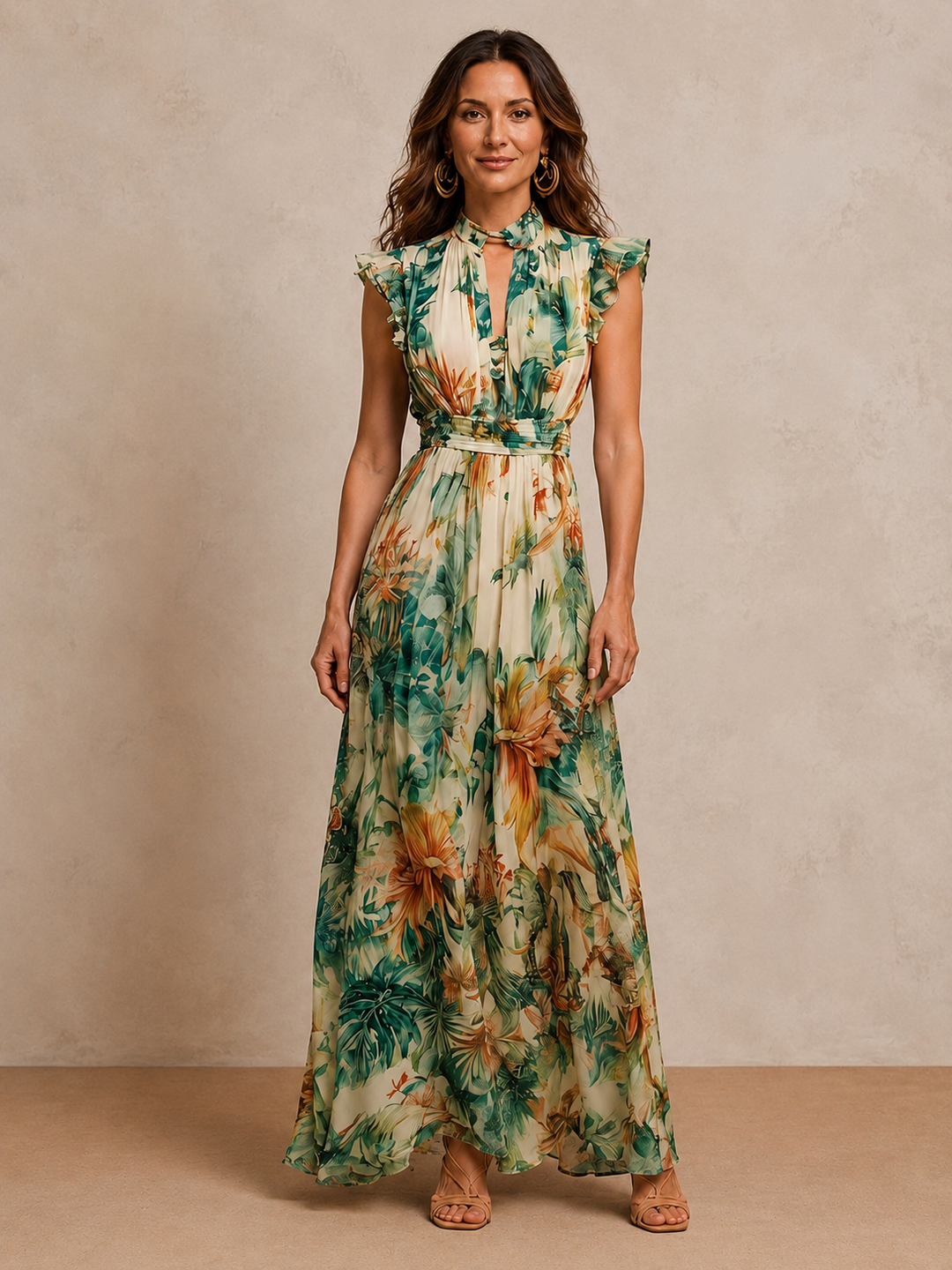 Grace | Painted Tropical Chiffon
