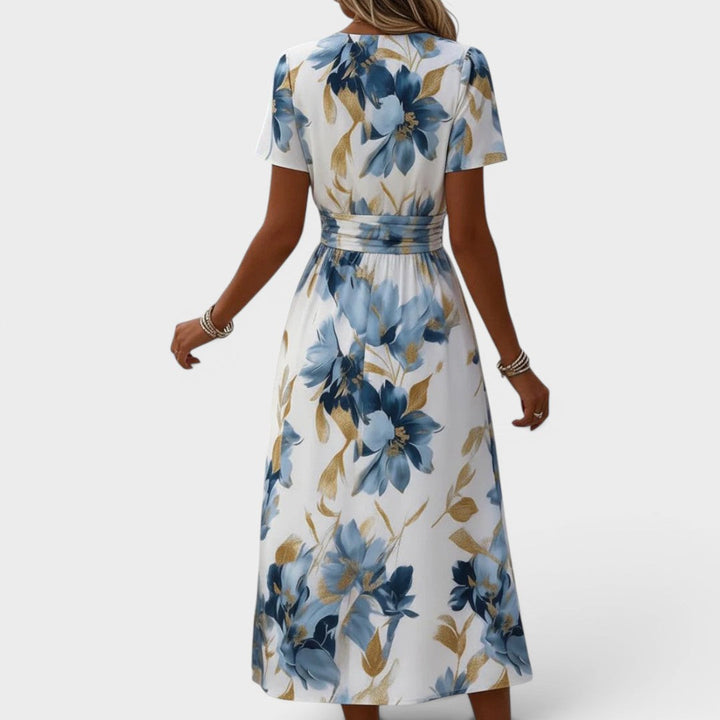 Elena | Floral Wrap Midi Dress