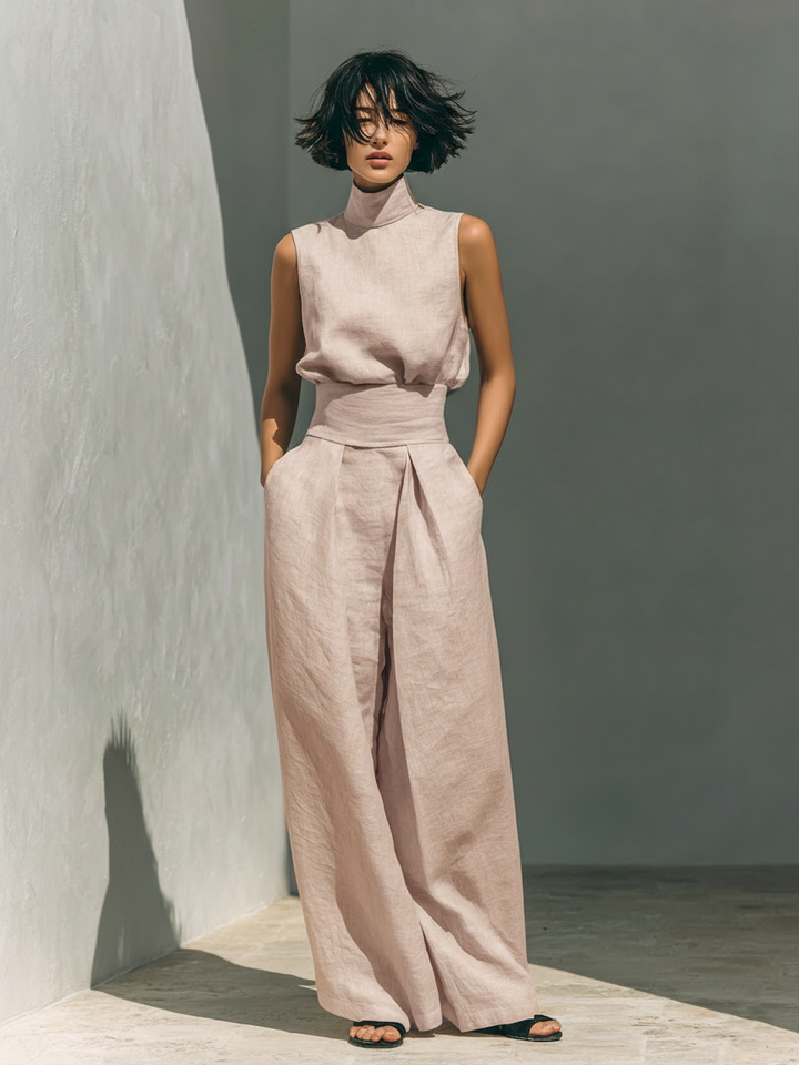 Venancia™ | Minimalist Top and Wide-Leg Pants Set