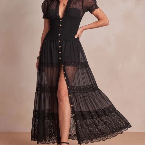 Sophia | Sheer Lace Maxi