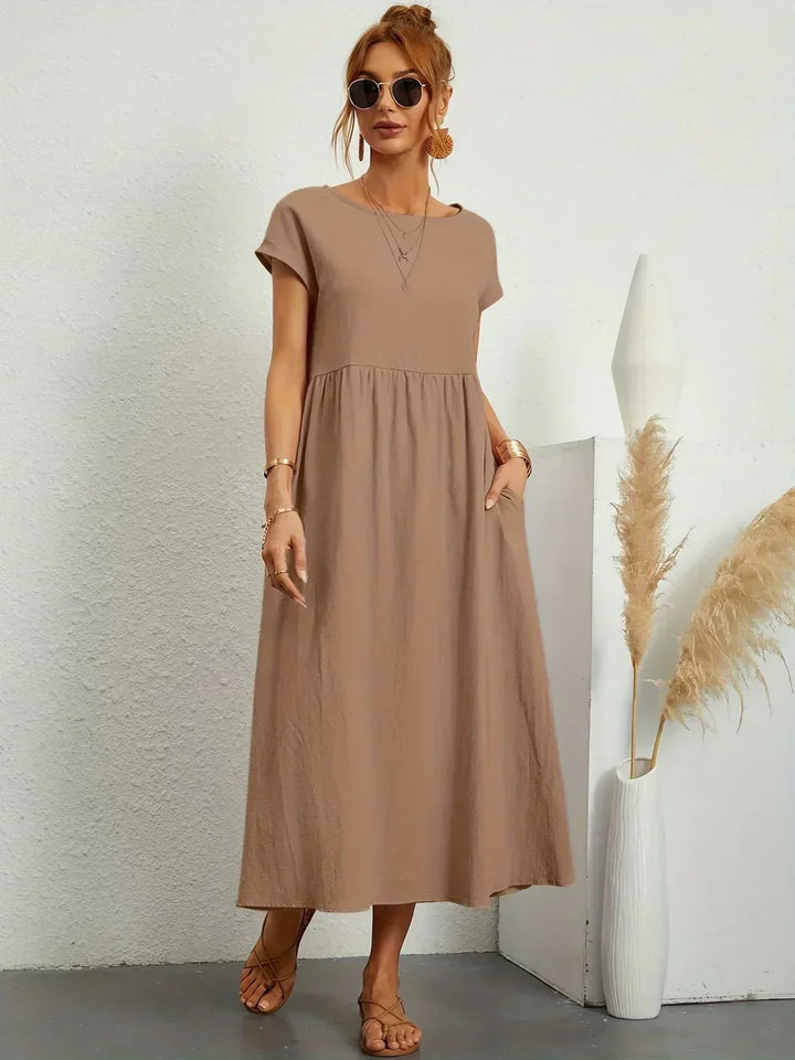 ELVENA™ | Breathable White Midi Dress