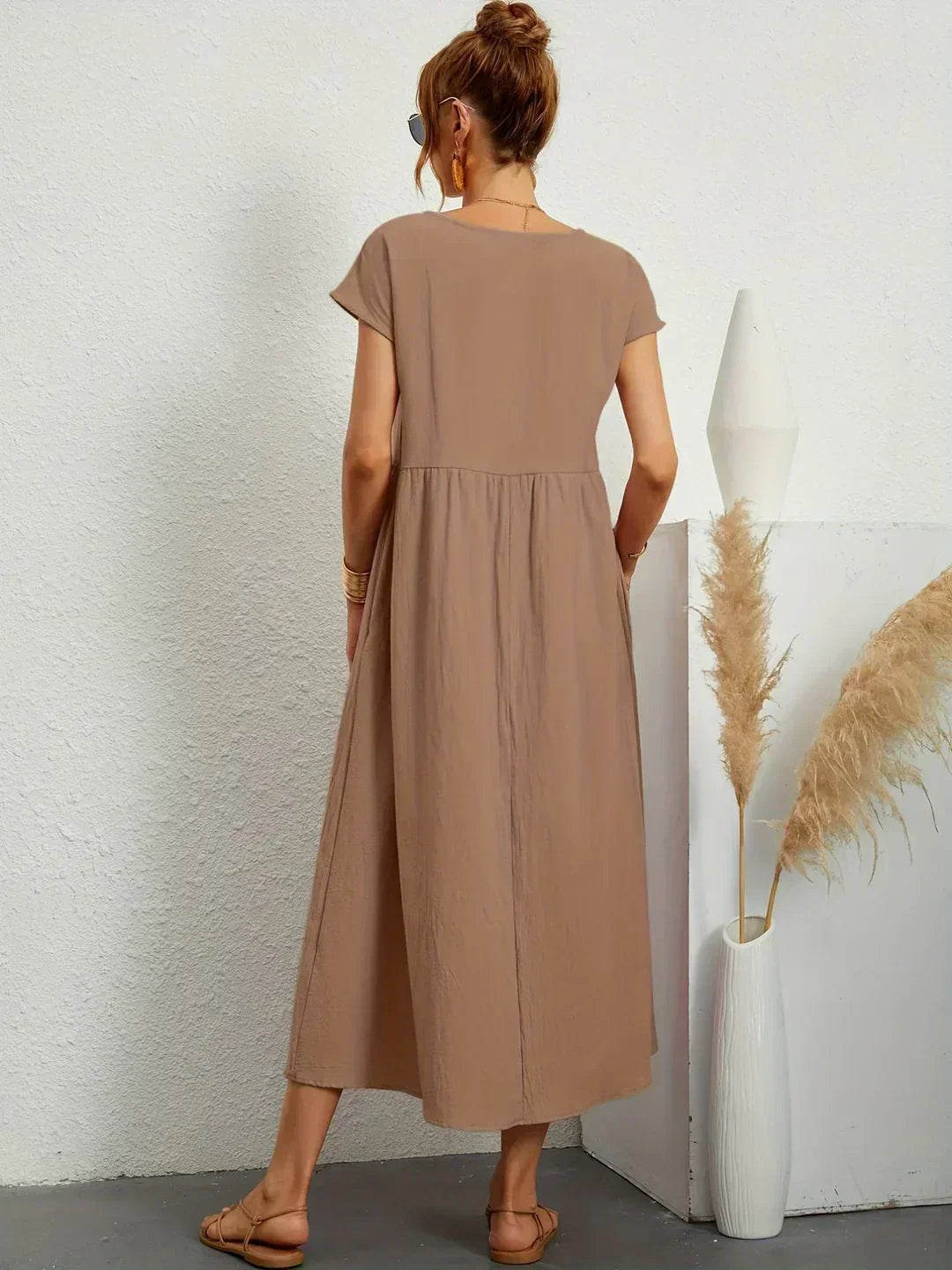 ELVENA™ | Breathable White Midi Dress