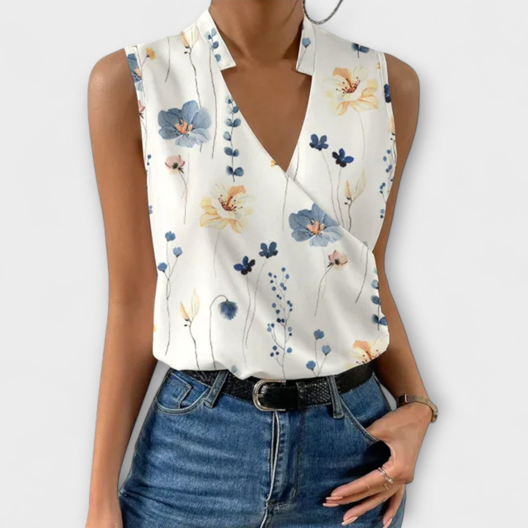 Velmira – Soft Summer Top with V-Neck