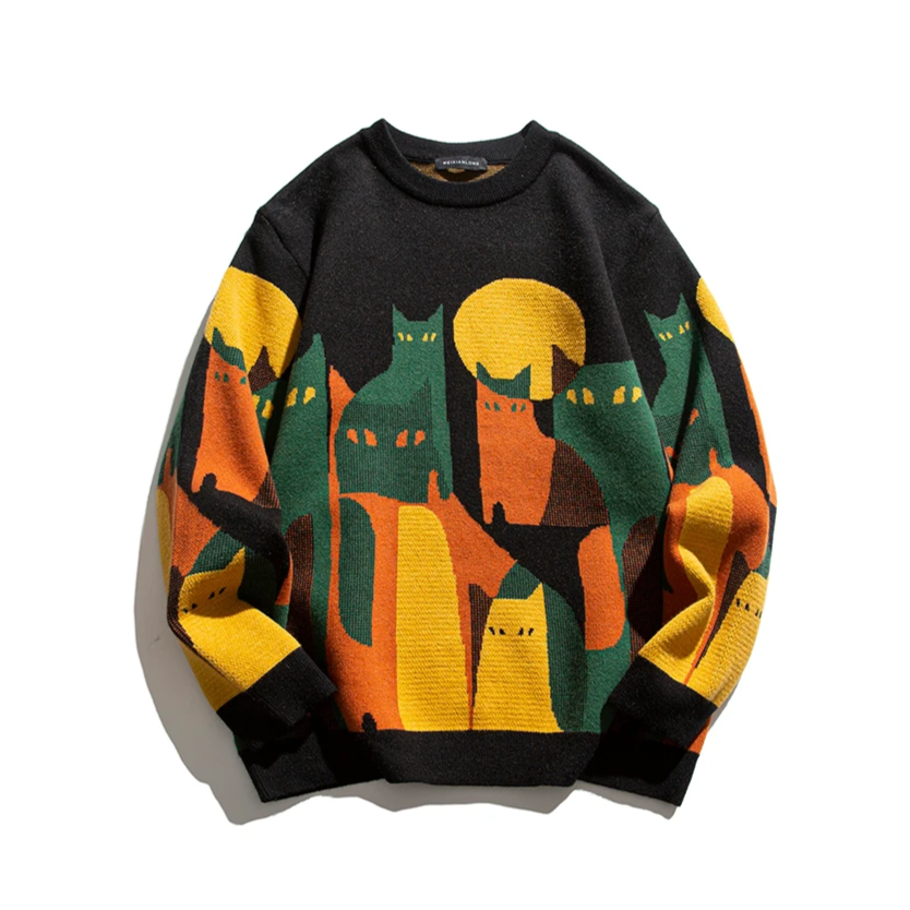 Zaya™ | Moonlit Cat Sweater