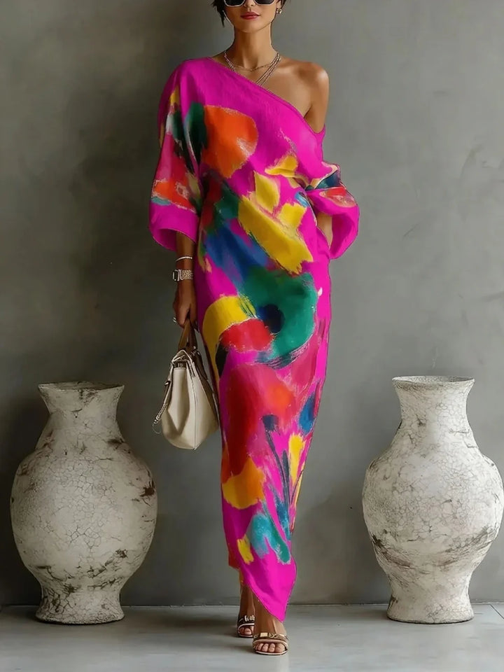 Davina | Abstract Print Maxi Dress